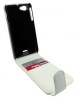 Sony Xperia J St26i Δερμάτινη θήκη flip Λευκή OEM