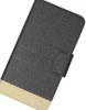 leather Phone Wallet Case for TP-LINK Neffos X1 MAX Black WITH GOLD DETAIL (BULK) (OEM)