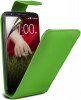 LG G2 D802 Flip Leather Case - Green (LGOG2LFCG) (OEM)