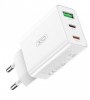 XO Φορτιστής Χωρίς Καλώδιο με Θύρα USB-A και 2 Θύρες USB-C 20W Power Delivery / Quick Charge 3 Λευκός (L101)