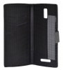 Leather Wallet/Case for Doogee KissMe DG580 Black (Ancus)