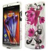 Sony Xperia Arc S / X12 TPU Gel Case with Purple Flowers (White) (OEM)