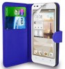 Huawei Ascend G620s Leather Wallet Stand/Case (Blue) (OEM)