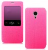 Meizu MX5 - Leather Flip Case With Windows Magenta (OEM)