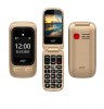 ΚΙΝΗΤΟ NSP 2500DS FLIP 2.4"+1.8" DUAL SIM 2G 32MB/32MB RADIO-MP3/MP4 SOS BUTTON ΧΡΥΣΟ + HANDS FREE