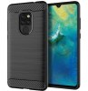 Carbon Fiber Armor Shockproof Back Cover for Huawei Mate 20 Pro (Black) (OEM)