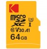 KODAK microSDXC 64GB UHS-I U3 V30 A1 4K Video Recording Card (EKMSDM64GXC10HPRK)