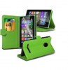 Microsoft Lumia 435 - Δερμάτινη Πορτοφόλι Stand Θήκη Πράσινο (OEM)
