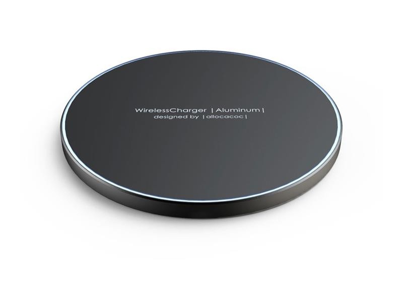 Allocacoc Aluminum Wireless Charger - Super Slim Quick - Ασύρματος Φορτιστής - 10W - Black (11023BK/WLCGAL)