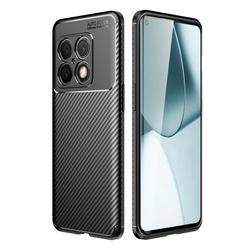 Ancus AutoFocus Carbon Fiber Silicone Back Cover Black (OnePlus 10 Pro)