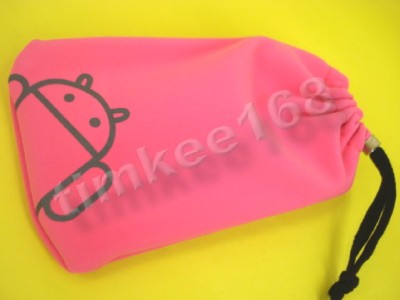 Android Suede Pouch Case Cover for Big Android Mobile Phone pink