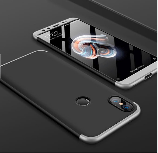 Bakeey™ Full Body Hard PC Case 360° Xiaomi Mi A2 /Xiaomi Mi 6X Silver/Black