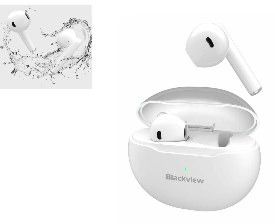 BlackView Airbuds 6 EARBUDS WITH CHARGING DOCK WHITE
