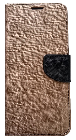Book-Style Leather Clothing Case with Stand for Huawei Mate 20 Lite - Gold (oem)