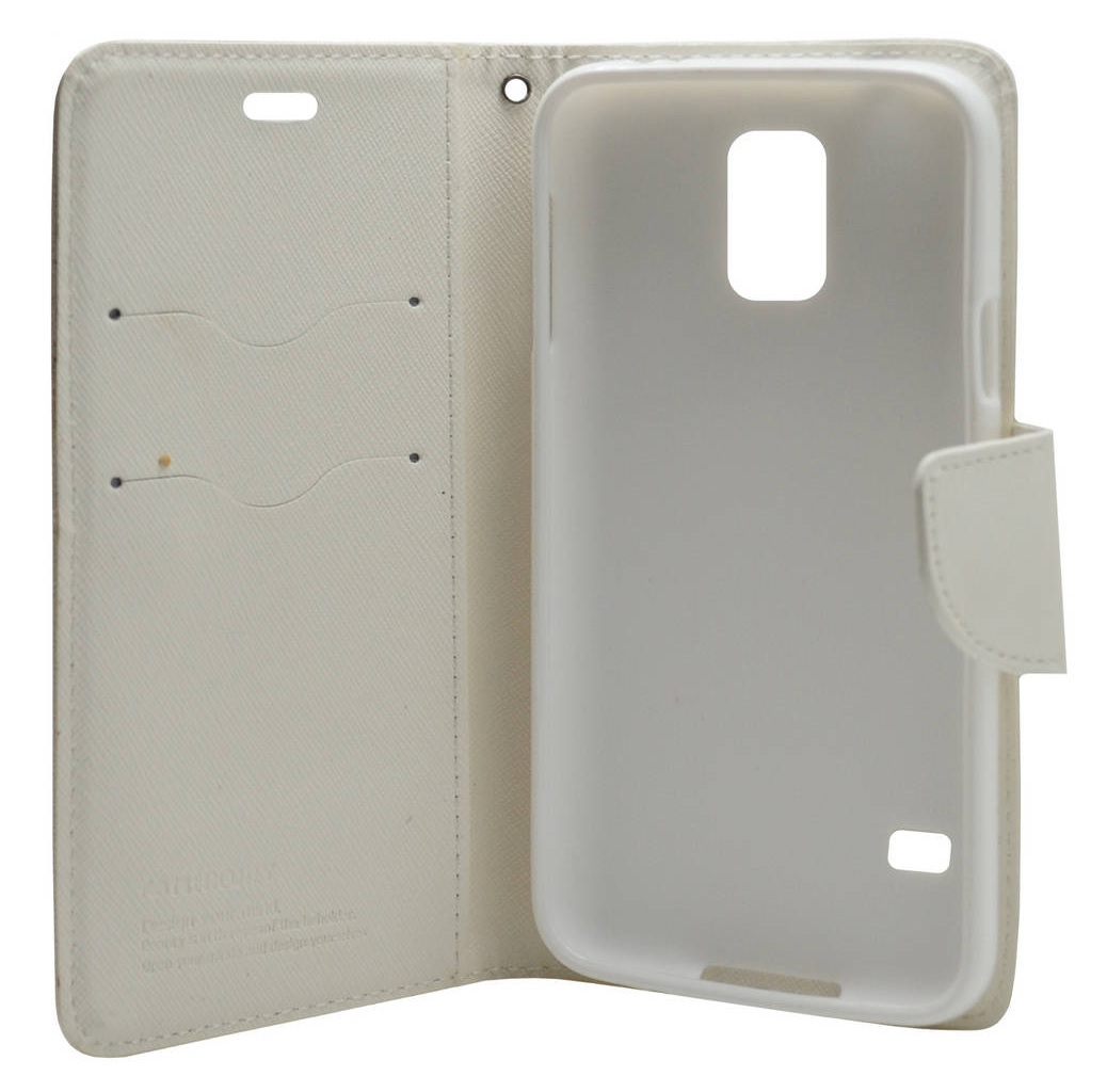 Θήκη Book Mercury Goospery για Samsung SM-G900F Galaxy S5 Λευκή (Ancus)