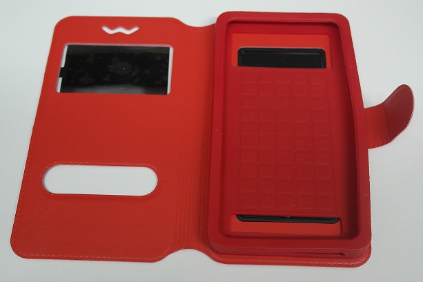 Θήκη Book S View 2 Windows Elastic Universal για Smartphone 4.5 έως 5 ίντσες με Παράθυρο Κόκκινο (OEM)