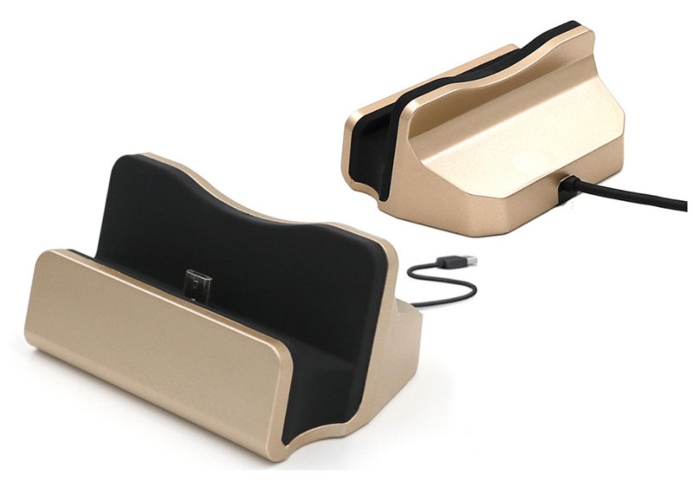 Charge + sync dock micro 5p connect for Samsung, LG, HTC (gold) (OEM)