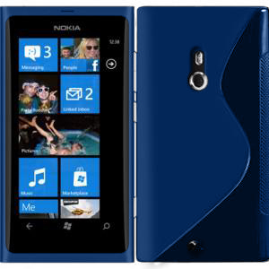 Clear Blue Soft Crystal TPU Gel Case for Nokia Lumia 800 (OEM)