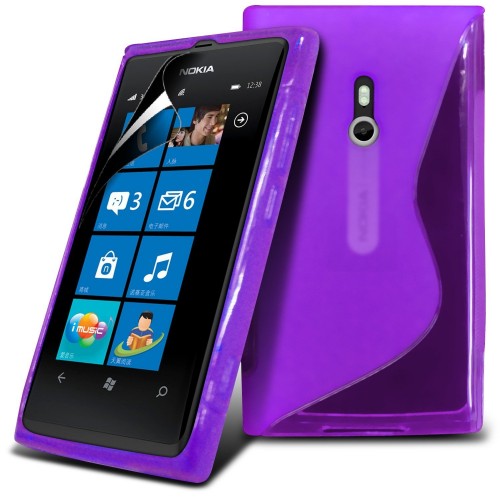 Nokia Lumia 800 Clear Purple Soft Crystal TPU Gel Case