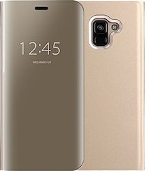 Θήκη Clear View για Samsung Galaxy J6 Plus ΧΡΥΣΟ (OEM)