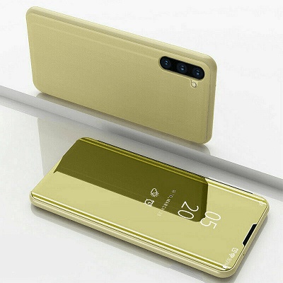 Θήκη Clear View για Samsung Note 10 Χρυσό (OEM)