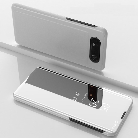 Samsung Galaxy A80 Clear View Standing Cover (Silver)