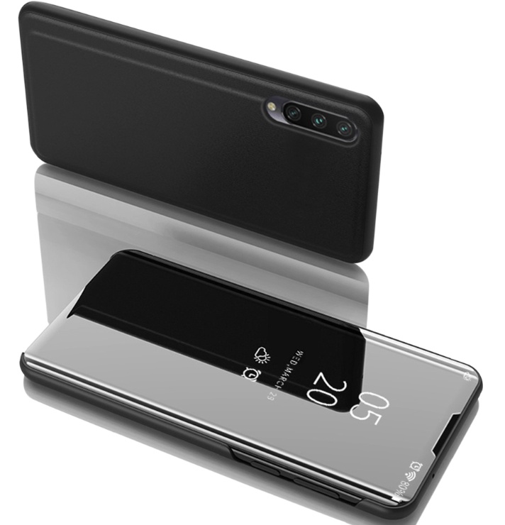 Θήκη Clear View για  Xiaomi Mi 9 Lite Color Black (ΟΕΜ)