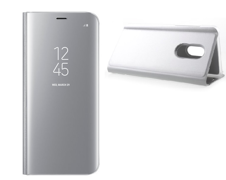 Mirror Clear View Cover Flip for Xiaomi Redmi 5 Silver  (OEM)