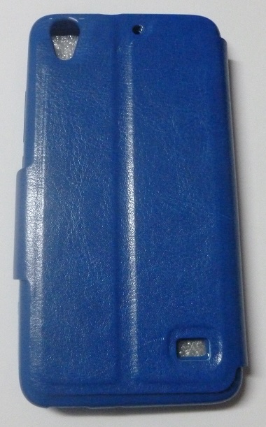 Huawei Ascend G620s Leather Case with Window & Silicone Back Cover (Blue) (OEM)
