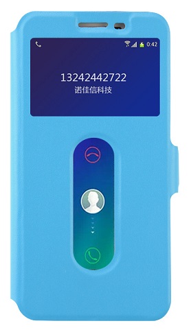 Leather Case With Silicone Back Cover for Lenovo Golden Warrior A8 (A806 / A808T) Light Blue (OEM)