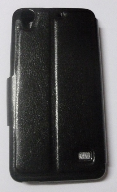 Huawei Ascend G620s Leather Case with Window and Silicone Back Cover (Black) (OEM)