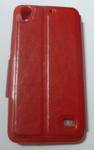 Huawei Ascend G620s Leather Case with Window and Silicone Back Cover (Red) (OEM)