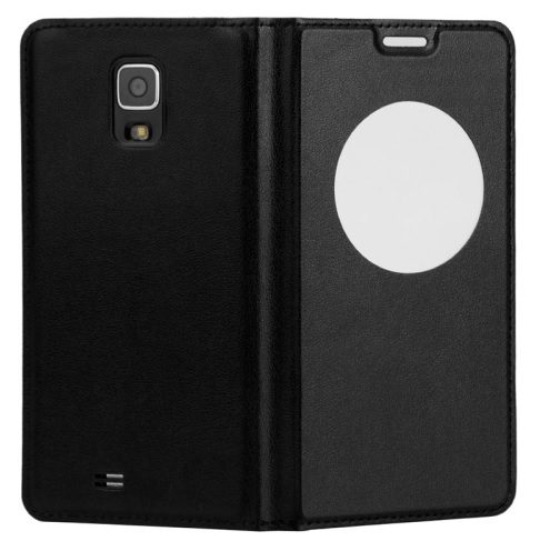 Doogee Iron Bone DG750 Book-Style S-View Wallet Case with Circular Window (Black)