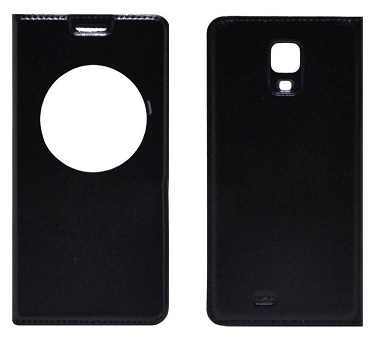 Doogee Iron Bone DG750 Book-Style S-View Wallet Case with Circular Window (Black)