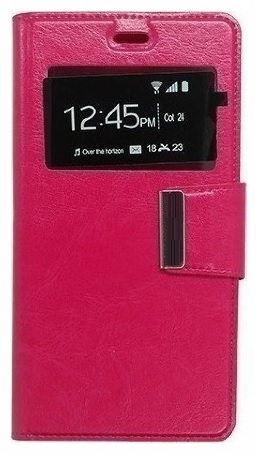 Xiaomi Redmi 3 Pro Leather Wallet Case with Window & Silicone Back Cover (Magenta) (OEM)