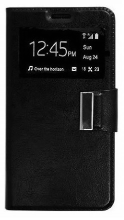 Xiaomi Redmi Note 3 Leather Wallet Case with Window & Silicone Back Cover (Black) (OEM)