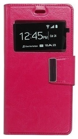 Xiaomi Mi Max Magenta Leather Wallet Case with Window & Silicone Back Cover (OEM)