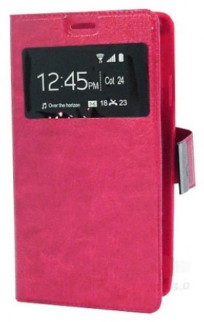 Xiaomi Redmi Note 4 (Fuchsia) Leather Wallet Case with Window & Silicone Back Cover (OEM)