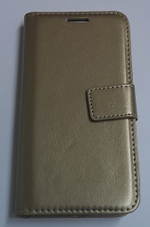 Leather Wallet Case With Silicone Back Cover for Samsung Galaxy J7 Prime Gold (OEM)