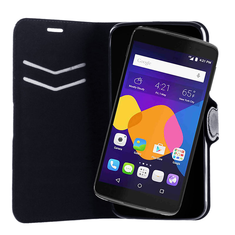 Θήκη Flip Wallet Case για Alcatel One Touch Idol 3 (5.5) Μαύρο (OEM)