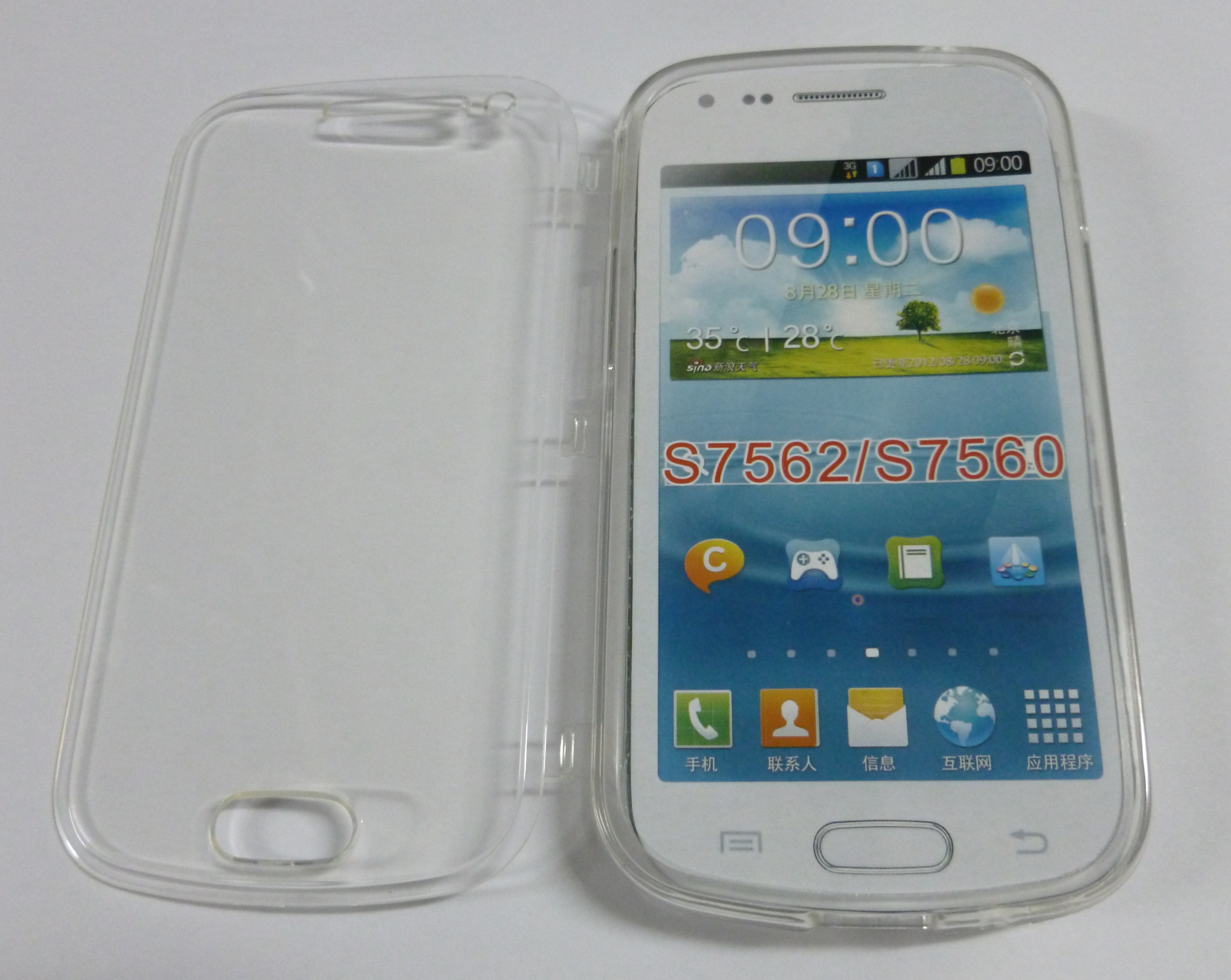 Galaxy S Duos S7562 - Προστατευτική TPU Gel Θήκη Με Μπροστά Κάλυμμα Διαφανής (ΟΕΜ)