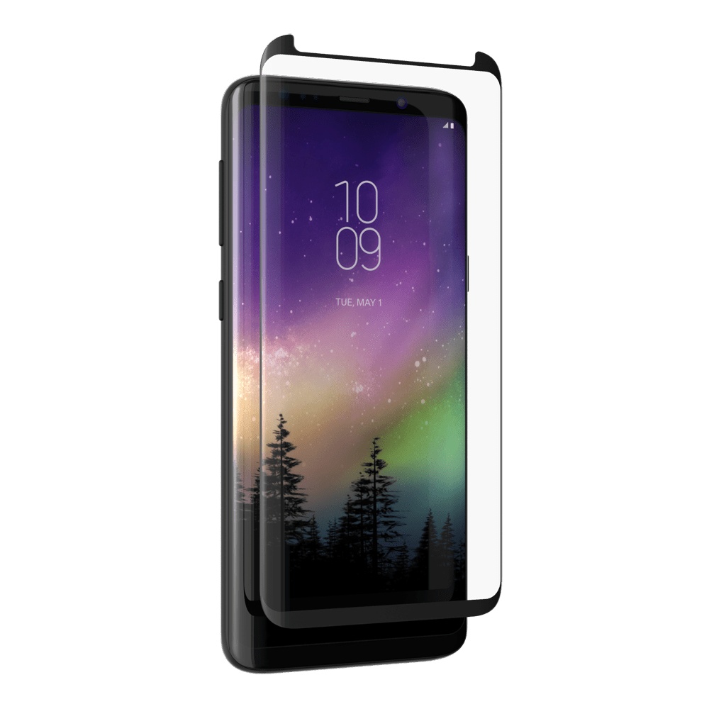 ZAGG Glass Curve invisibleSHIELD Screen Glass Curved Precision Fit Protector for Samsung Galaxy S9+ (Plus) SM-G965F - Black
