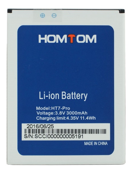 Battery for HOMTOM HT7 Pro 3.8V 3000mAh HOMTOM HT7PRO-BAT (Bulk)