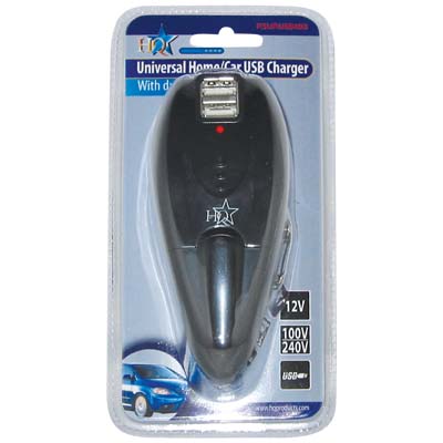 HQ Universal Φορτιστής με Δύο Θύρες USB 5V 500mAh και Φορτιστή Αυτοκινήτου 12V P.SUP.USB 403