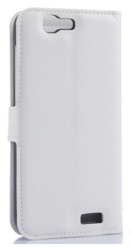 Huawei Ascend G7 - Leather Wallet Stand Case White (OEM)