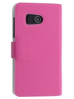 Huawei Ascend Y300 Leather Wallet Case (Pink) (OEM)
