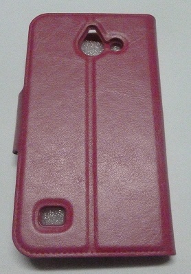 Huawei Ascend Y550 - Leather Stand Case With Window Magenta (OEM)