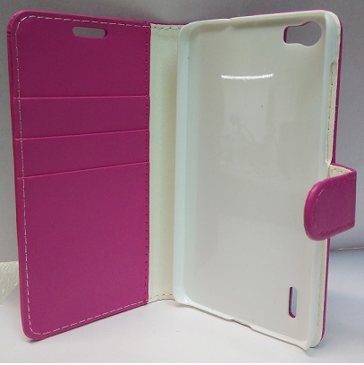 Huawei Honor 6 - Leather Wallet Stand Case Pink (OEM)