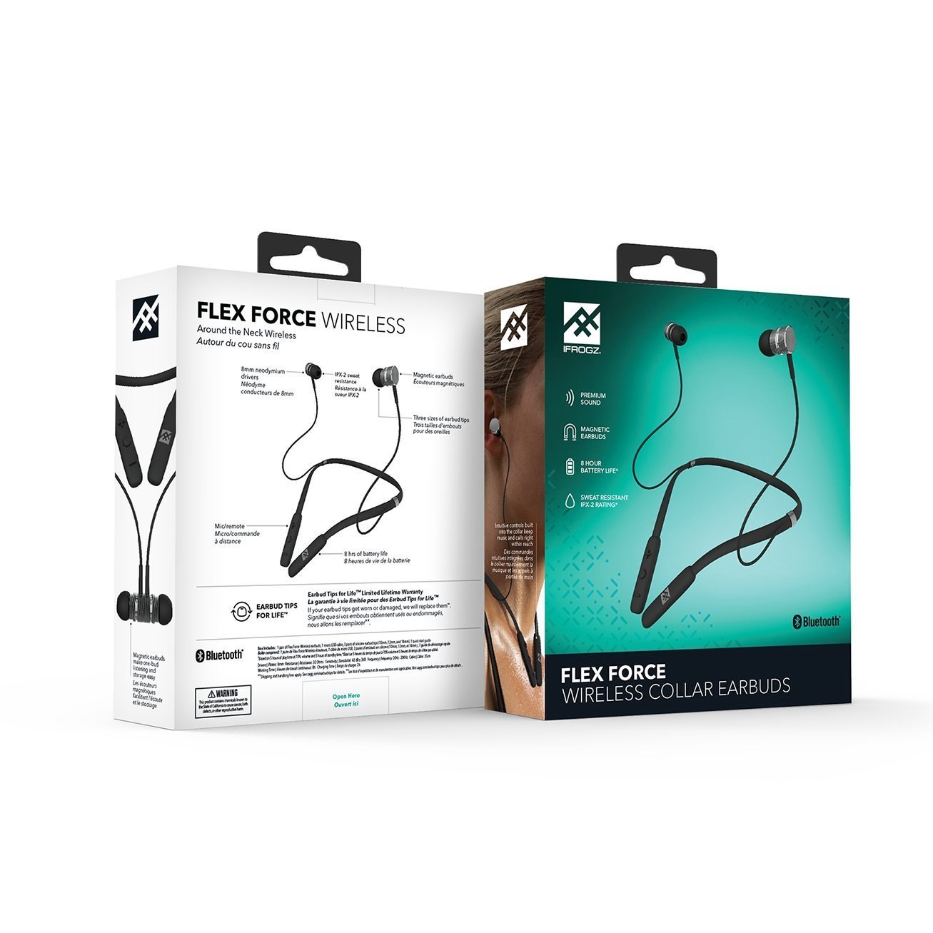 IFROGZ Flex Arc Bluetooth Αδιάβροχα ασύρματα ακουστικά Earbuds τύπου Neckband - Άαπρο