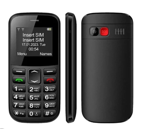 GSM Dual SIM Mobile Phone with Large Keypad for Seniors SOS Senior MXMID B210 Black